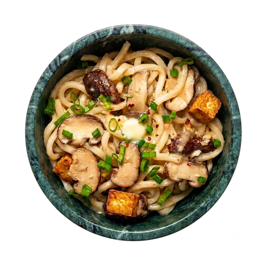 B8-Butter Udon mit Shiitake Pilzen